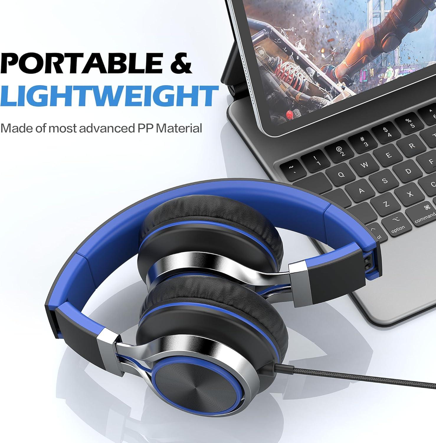 imageAILIHEN C8 Kids Headphones Wired USB C USBC Headphones with Microphone ampamp Volume Control Foldable Stereo Sound TangleFree Type C Cord Compatible with Cellphone Laptop PC Computer Grey MintBlack Blue