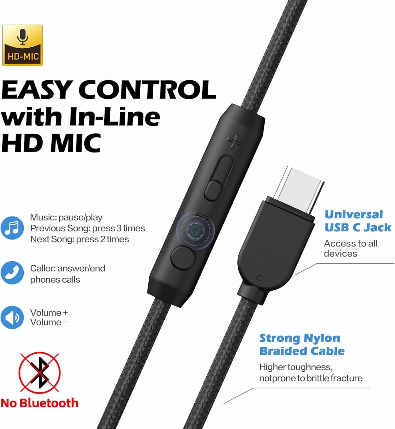 imageAILIHEN C8 Kids Headphones Wired USB C USBC Headphones with Microphone ampamp Volume Control Foldable Stereo Sound TangleFree Type C Cord Compatible with Cellphone Laptop PC Computer Grey MintBlack Blue