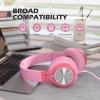 imageAILIHEN C8 Girls Headphones OnEar Headphones Wired with Microphone and Volume Control Foldable Corded Stereo 35mm Headset for Girls School Chromebook Laptop Computer PC Tablets Travel Rose GoldPink