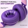 imageAILIHEN C8 USBC Headphones Wired  OnEar Corded Headset with Microphone ampamp Volume Control Foldable Stereo Sound TangleFree Type C Cord Compatible with Cellphone Laptop PC Computer Purple Pink