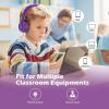 imageAILIHEN Kids Headphones I35 OnEar Headphones for School Safe Volume 93dB HD Mic Stereo Headphone for Kid Girls Boys Foldable 35mm Wired for Chromebook Laptop Computer Tablet BluePink Purple