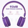 imageAILIHEN Kids Headphones I35 OnEar Headphones for School Safe Volume 93dB HD Mic Stereo Headphone for Kid Girls Boys Foldable 35mm Wired for Chromebook Laptop Computer Tablet BluePink Purple