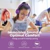 imageAILIHEN Kids Headphones I35 OnEar Headphones for School Safe Volume 93dB HD Mic Stereo Headphone for Kid Girls Boys Foldable 35mm Wired for Chromebook Laptop Computer Tablet BluePink Purple