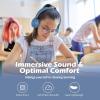 imageAILIHEN Kids Headphones I35 OnEar Headphones for School Safe Volume 93dB HD Mic Stereo Headphone for Kid Girls Boys Foldable 35mm Wired for Chromebook Laptop Computer Tablet BlueIndigo