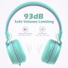 imageAILIHEN Kids Headphones I35 OnEar Headphones for School Safe Volume 93dB HD Mic Stereo Headphone for Kid Girls Boys Foldable 35mm Wired for Chromebook Laptop Computer Tablet BlueBlue