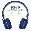 imageAILIHEN Kids Headphones I35 OnEar Headphones for School Safe Volume 93dB HD Mic Stereo Headphone for Kid Girls Boys Foldable 35mm Wired for Chromebook Laptop Computer Tablet BlueBlue Green