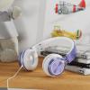 imageAILIHEN Kids Headphones for School Boys Headphones with Microphone for Chromebook Laptop Computer Smartphone 35mm Foldable Lightweight Headset for Teen Teenager VioletViolet