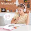 imageAILIHEN Kids Headphones for School Boys Headphones with Microphone for Chromebook Laptop Computer Smartphone 35mm Foldable Lightweight Headset for Teen Teenager VioletPink
