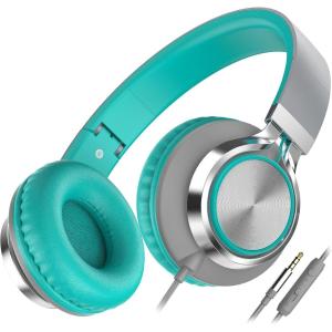 imageAILIHEN C8 Girls Headphones OnEar Headphones Wired with Microphone and Volume Control Foldable Corded Stereo 35mm Headset for Girls School Chromebook Laptop Computer PC Tablets Travel Rose GoldTurquoise