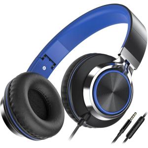 imageAILIHEN C8 Girls Headphones OnEar Headphones Wired with Microphone and Volume Control Foldable Corded Stereo 35mm Headset for Girls School Chromebook Laptop Computer PC Tablets Travel Rose GoldBlack  Blue