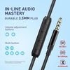 image:imageAILIHEN C90 Wired Headphones with Microphone Volume Control Noise Reduction Over Ear Headphones Wired 35mm Super Soft Corded Headphone for Cellphones Tablet and Chromebook Black Classic LGrey