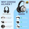 image:imageAILIHEN C90 Wired Headphones with Microphone Volume Control Noise Reduction Over Ear Headphones Wired 35mm Super Soft Corded Headphone for Cellphones Tablet and Chromebook Black Classic LGrey