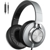 image:imageAILIHEN C90 Wired Headphones with Microphone Volume Control Noise Reduction Over Ear Headphones Wired 35mm Super Soft Corded Headphone for Cellphones Tablet and Chromebook Black Classic LGrey