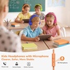 image:imageAILIHEN Kids Headphones Wired Bulk 10Pack for K6 School amp Classroom with Microphone 85dB Volume Limit Shareable Foldable 35mm Jack for Chromebook Computer  MulticolorDark Color