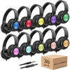 image:imageAILIHEN Classroom Headphones for School 30 Pack  Wired Headphones with HD Microphone for Students K12 amp Teachers Perfect for LibraryOnline LearningTravelComputerChromebookTabletColorful10 ColorsTriple