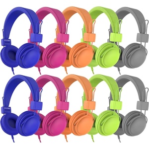 image:imageAILIHEN Kids Headphones Wired Bulk 10Pack for K6 School amp Classroom with Microphone 85dB Volume Limit Shareable Foldable 35mm Jack for Chromebook Computer  MulticolorMulticolor